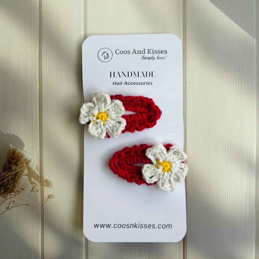 Handmade Crochet Tic-Tac Clips (Pair of 2 clips)