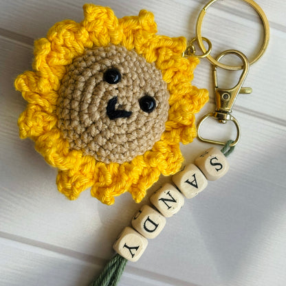 Customised Smiley Sunflower Keychain