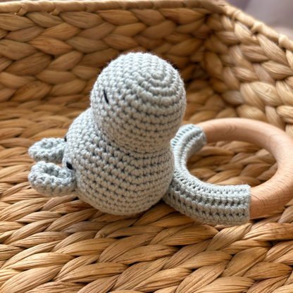 Handmade Hippo Crochet Teether