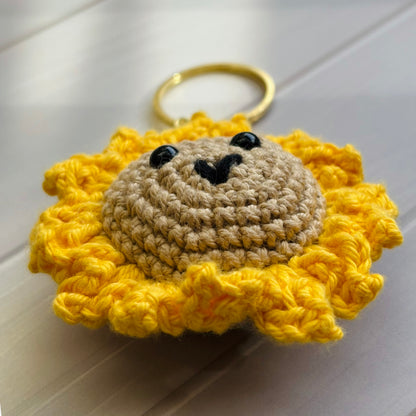 Crochet Sunflower Keychain
