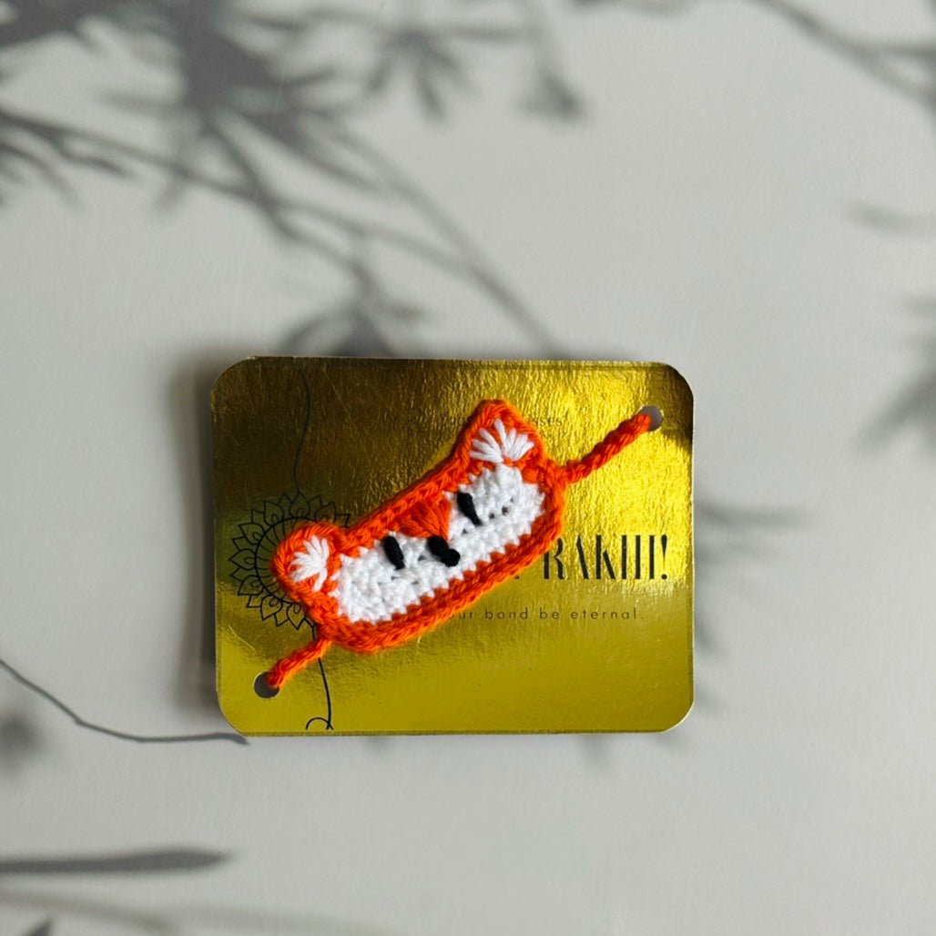 Handmade Crochet Fox Rakhi