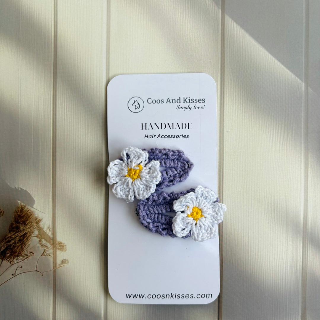 Handmade Crochet Tic-Tac Clips (Pair of 2 clips)