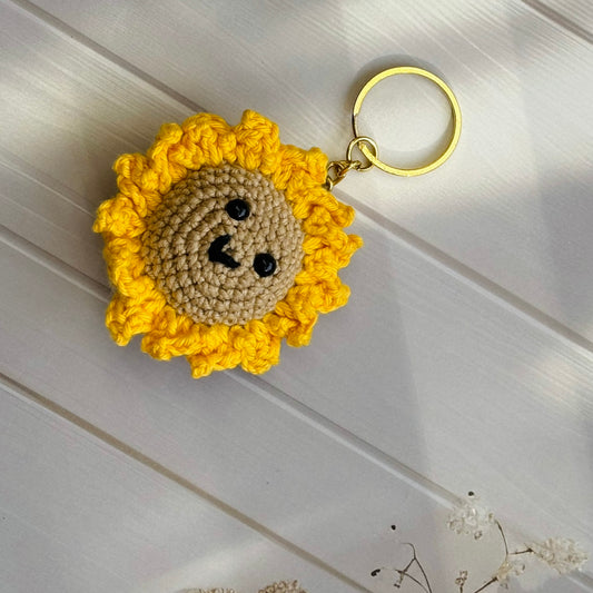 Crochet Sunflower Keychain