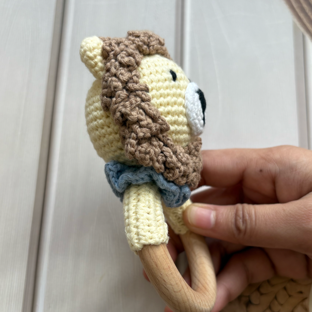 Handmade Lion Crochet Teether