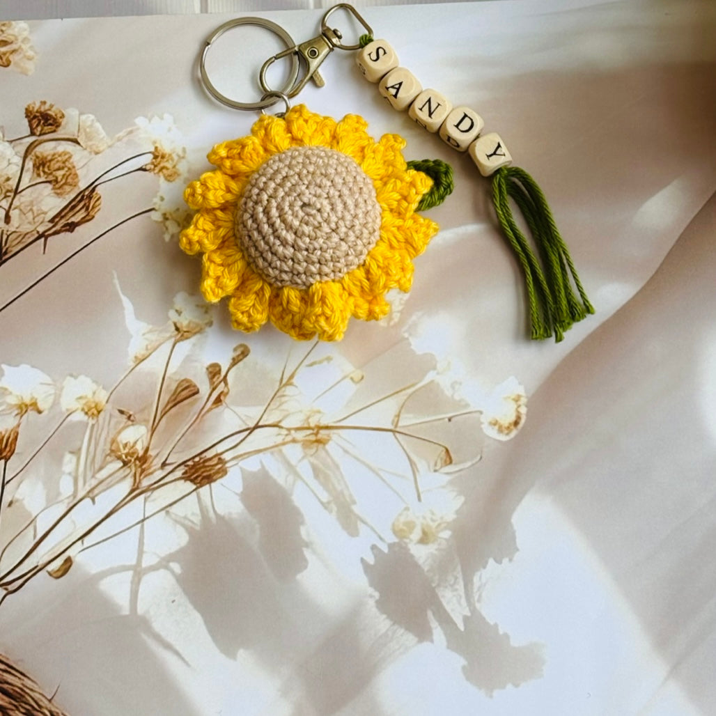 Customised Sunflower Keychain