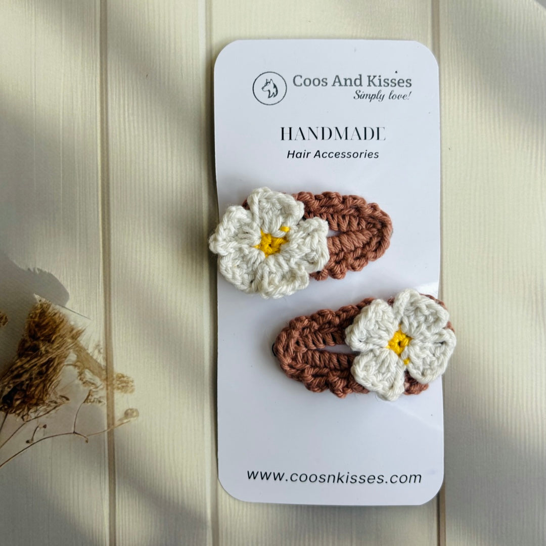 Handmade Crochet Tic-Tac Clips (Pair of 2 clips)