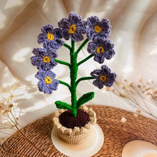 Handmade Crochet Touch-Me-Not flowers in Pot