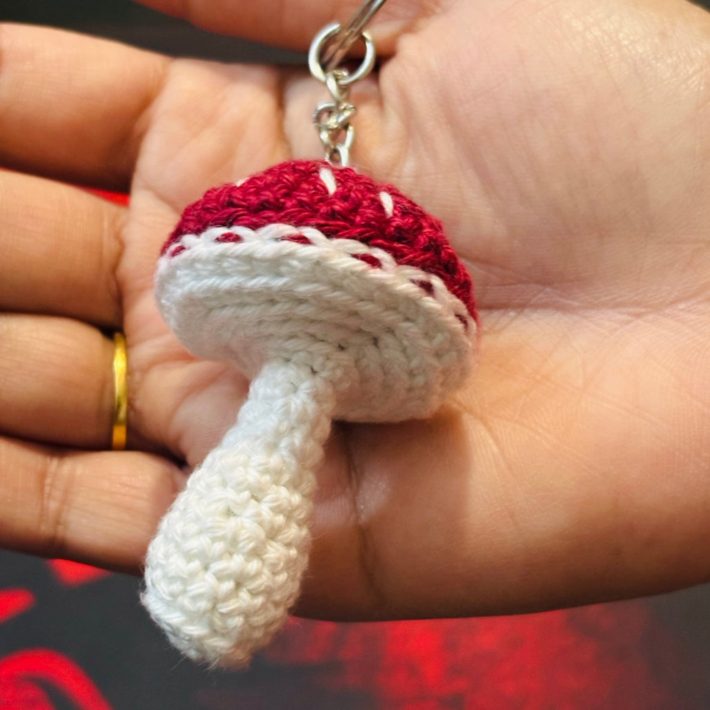 Crochet Mushroom Keychain