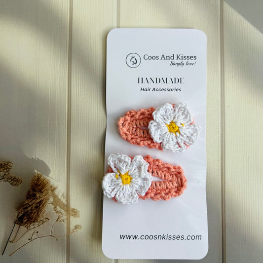 Handmade Crochet Tic-Tac Clips (Pair of 2 clips)