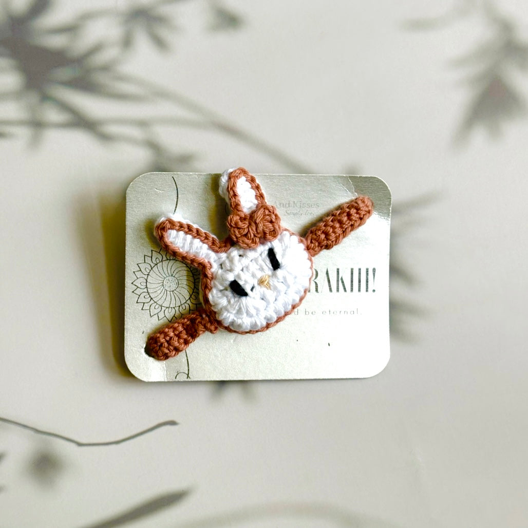 Adorable Bunny with Bow – Handmade Crochet Rakhi for Kids