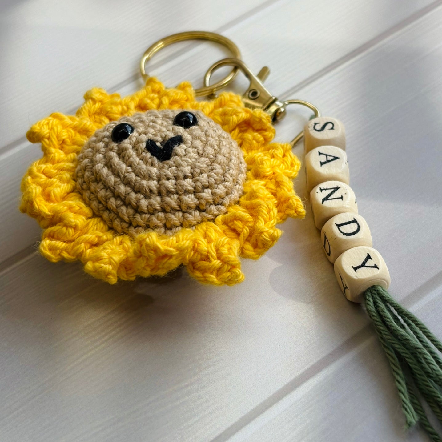 Customised Smiley Sunflower Keychain