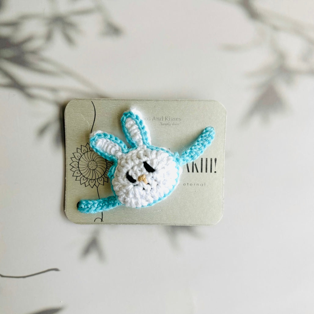 Handmade Crochet Bunny Rakhi - Blue