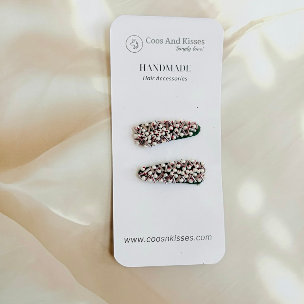 3D Embroidery Pearl Tic-Tac Clips