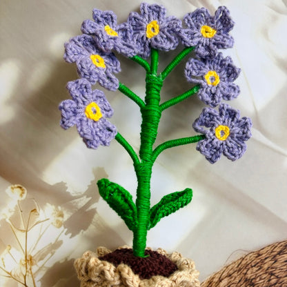 Handmade Crochet Touch-Me-Not flowers in Pot