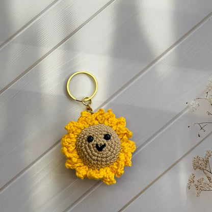 Crochet Sunflower Keychain