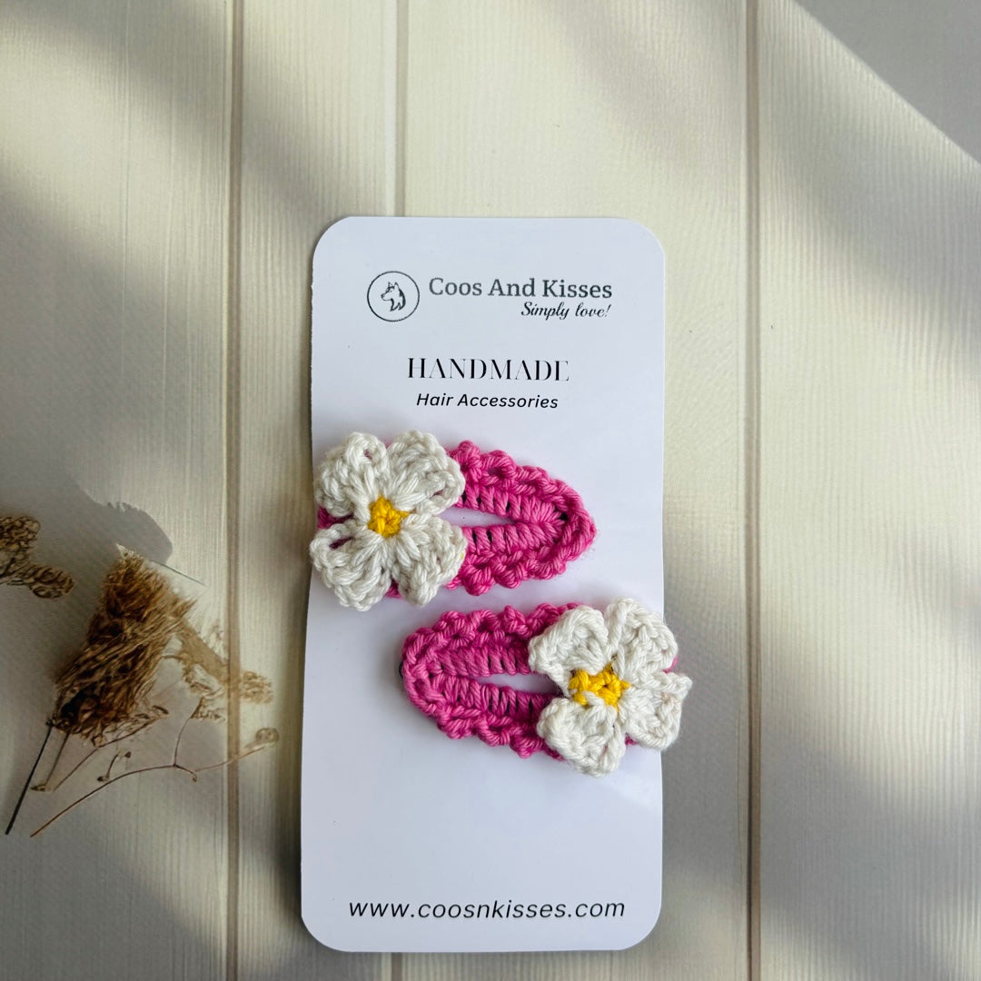 Handmade Crochet Tic-Tac Clips (Pair of 2 clips)