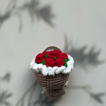 Mini Rose Bouquet Keychain (Red)